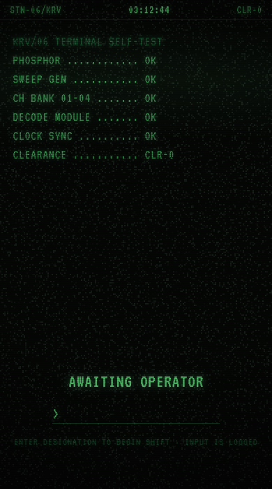 Terminal self-test — awaiting operator